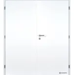 DOORNITE Dveře falcové lakované, bílá BASIC, plné, dozický zámek, 2-křídlé Šířka: 145 (80+60), Orientace: levá, Výplň: voština