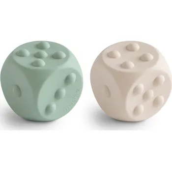 Mushie silikonové kostky Pop-It 2ks Cambridge Blue/Shifting Sands