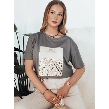 Dámské oblečení Dámské triko CENTIA grafitové DStreet šedá 2795150