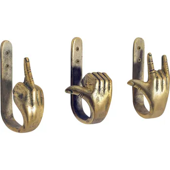 Předsíňová stěna 3SET věšák FINGERS mosazný