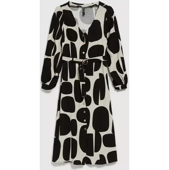Dámské šaty Viskozové vzorované šaty Moodo černá | bílá 2645279