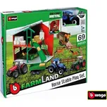 Bburago Farmland Koňské stáje s traktorem
