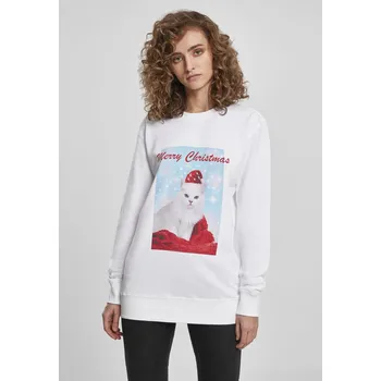 Pánská móda Dámy Veselé Vánoce Cat Crewneck bílý Mister Tee šedá 2632526