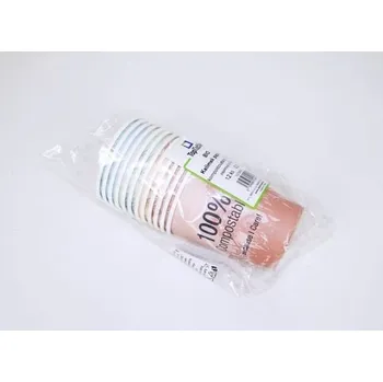 Jednorázové nádobí EKO-BIO kelímek papírový 100% compostable 0,2l, 12ks