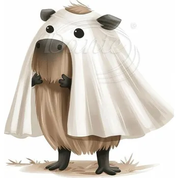 Textilní nažehlovací páska Dante Nažehlovačka Duch kapybara - 11 x 12 cm