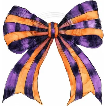 Textilní nažehlovací páska Dante Nažehlovačka Mašle fialovo oranžová - 19 x 20 cm