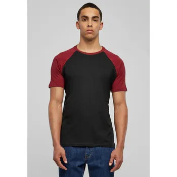 Pánská móda Raglánové kontrastní tričko blk/bordó Urban Classics černá | tmavě červená 1757127