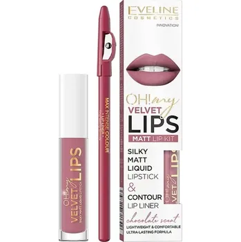 Kosmetická sada Eveline Cosmetics OH! My Velvet Lips Matt Lip Kit - Sada na rty 4,5 ml 0 ml - 14 Choco Truffle