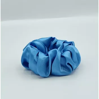Saténová Scrunchie gumička tyrkysová L