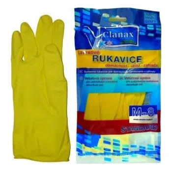 Rukavice na úklid Rukavice Clanax latexové Standard M-8