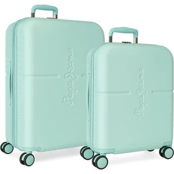 Cestovní taška PEPE JEANS Highlight Turquesa, Sada luxusních ABS cestovních kufrů 70cm/55cm, 7689525