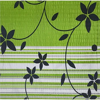 Povlak na polštářek Dekorační krepový povlak na polštářek 40x40 - Listy a květy na zeleném