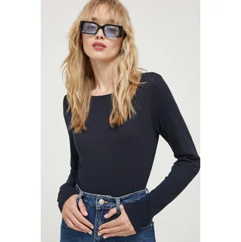 Bavlněné tričko s dlouhým rukávem Marc O'Polo B01226152199 námořnická modř 59X, vel. L