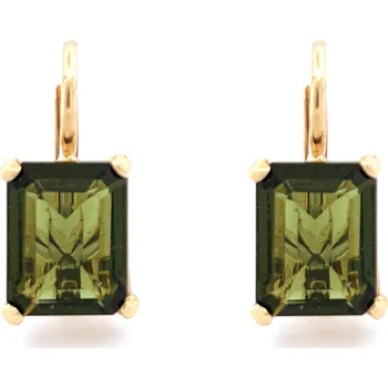 Náušnice Zlaté náušnice s vltavíny 1 cm x 0,8 cm 3,100 g