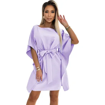 Dámská móda Motýlí šaty se zavazováním v pase Numoco NUMOCO fialová 2850796