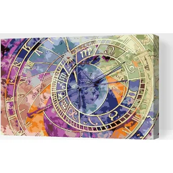 Malování podle čísel Painting Queens Barevný orloj, 40 x 60 cm, vypnuté plátno na rám