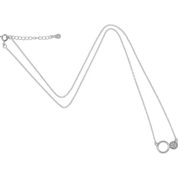 Náhrdelník Argento 91596 Stříbrný náhrdelník - čiré kulaté zirkony, délka 43 až 46 cm