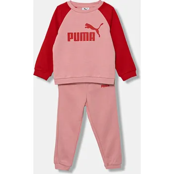 Dětská tepláková souprava Puma MINICATS ESS Raglan Crew Set FL INF 686281 růžová 30X, vel. 80