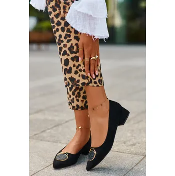 Dámské lodičky S. BARSKI Loděnky S Nízkým Podpatkem Z Ekologického Semiše S.Barski S. BARSKI černá 2835708