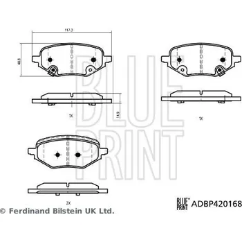 Brzdová destička Sada brzdových destiček, kotoučová brzda BLUE PRINT ADBP420168