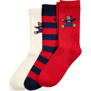 Dětské ponožky Polo Ralph Lauren 3-pack 448P03263001 námořnická modř 59X, vel. 32/35