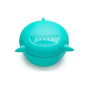 Svačinový box Melii Silikonová krabička na svačinu s víčkem Žralok - 350 ml