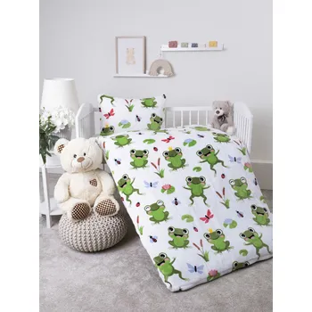 Povlečení Povlečení mikroplyš do postýlky Exclusive – Žabky