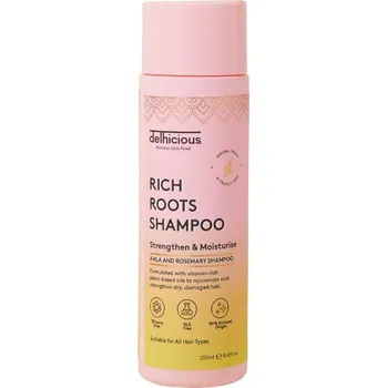 Vlasová regenerace Delhicious Rich Roots Strengthen & Moisturise Shampoo 250 ml