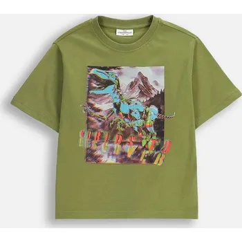 Dětské bavlněné tričko Coccodrillo zelená barva, EVERYDAY BOY A ZC5143209VBA 91X, vel. 134