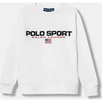 Chlapecká mikina Dětská mikina Polo Ralph Lauren bílá barva, s potiskem, 323962110009 00X, vel. 136-138