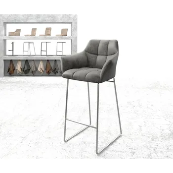 Barová židle Barová židle Yulo-Flex vintage šedá podnož tenká nerezová ocel