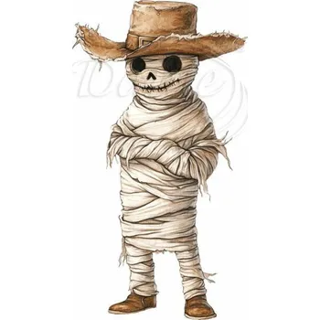 Textilní nažehlovací páska Dante Nažehlovačka Kovboj Halloween mumie - 6 x 12 cm