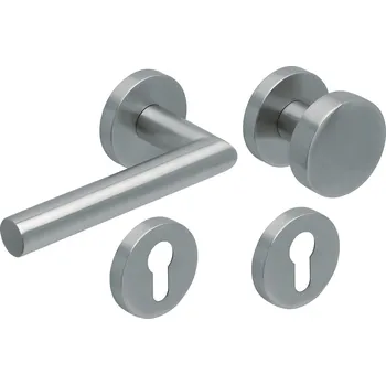 Dveřní kování COBRA spol. s r.o. Kování rozetové LENKA nerez klika pravá/madlo, rozeta kulatá cylindrická Orientace: klika pravá