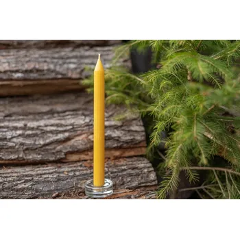 Svíčka Včelí stolní svíčka vroubkovaná dlouhá