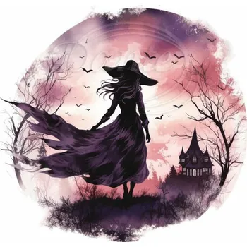 Dante Nažehlovačka Čarodějka v přírodě fialová - 19 x 20 cm