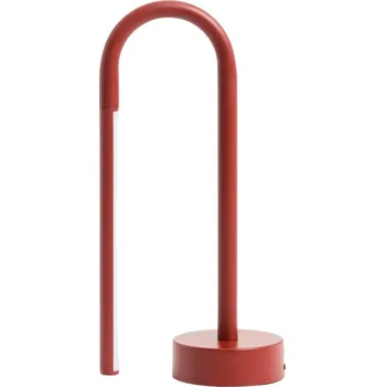 Lampička Kave Home Červená kovová stolní LED lampa Bow