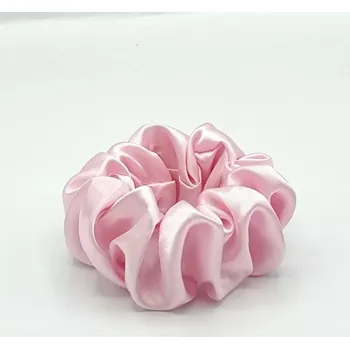 Saténová Scrunchie gumička růžová světlá L