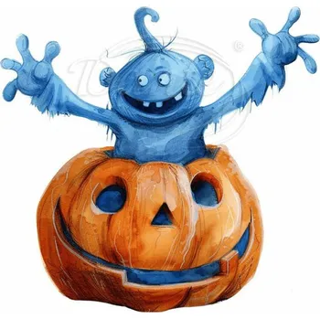 Textilní nažehlovací páska Dante Nažehlovačka Dýně a strašidlo - 12 x 11 cm