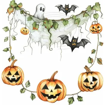 Textilní nažehlovací páska Dante Nažehlovačka Girlanda Halloween - 4,5 x 6 cm