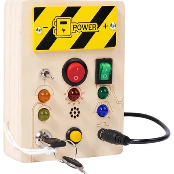 Dřevěná hračka Dřevěná deska senzorická 6 senzorů plus Montessori