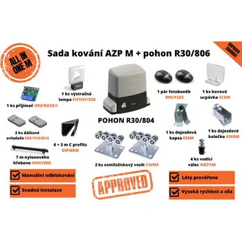 Pohon brány ALL IN ONE sada M - KOVÁNÍ AZPm + Pohon R30/806 až do 6,5 m průjezdu