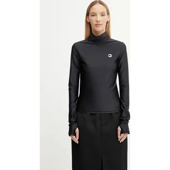 Halenka Coperni Second Skin Turtleneck dámská, černá barva, s potiskem, COPJS20545 99X, vel. S