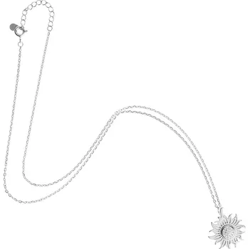 Náhrdelník Argento 91916 Stříbrný náhrdelník - slunce, čiré kulaté zirkony, délka 43 až 46 cm
