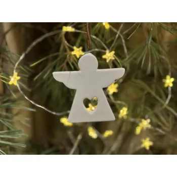 Vánoční dekorace Keramika bílá Anděl