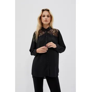 Dámská košile Košile s krajkou na ramenou Marisse černá 2181323