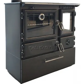 Krbová kamna CALISKAN Sporák na tuhá paliva GURMET 3D-BOX L - černý