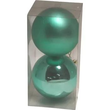 Vánoční dekorace Vánoční koule velká zelená/ světlá 2 ks