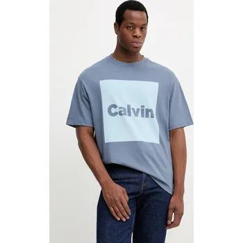 Pánské tričko Bavlněné tričko Calvin Klein Jeans LV04RD813G fialová 54X, vel. M
