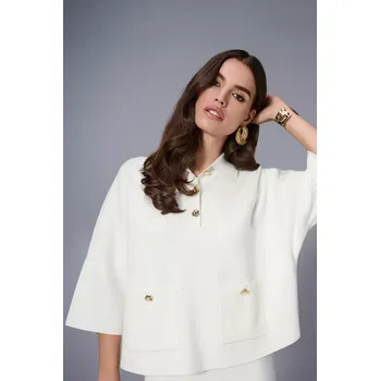 Dámský svetr JOSEPH RIBKOFF dámský svetr bílý ve volném střihu