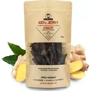 Sušené maso Usušil & syn 100% JERKY Krůtí se zázvorem 50 g